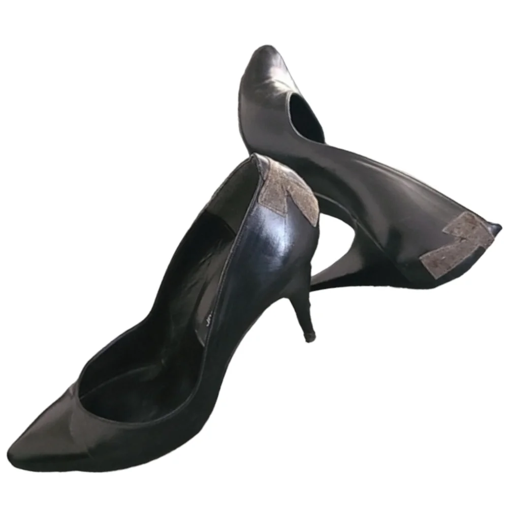 MR SEYMOUR STUART WEITZMAN VTG Black Leather Pumps 8.5 Pointed Heel Minimalist